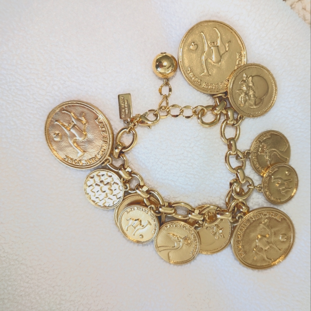 Kate Spade Gold Charm Bracelet (11 charms)
